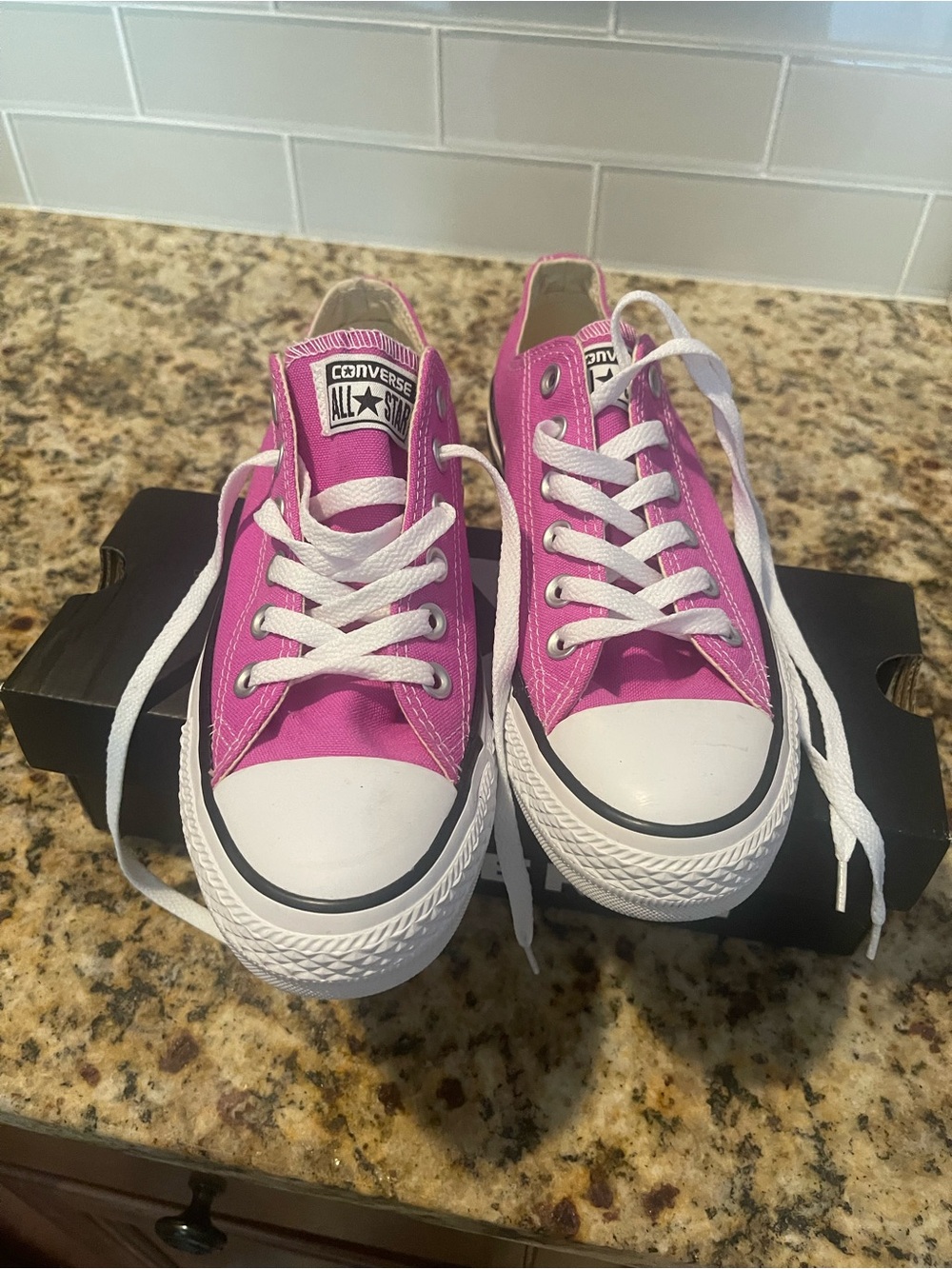 Converse Low Top Sneakers - Hot Pink & White